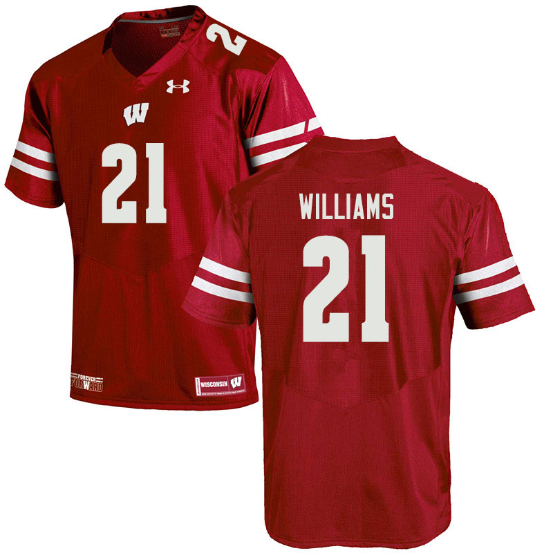 Men #21 Caesar Williams Wisconsin Badgers College Football Jerseys Sale-Red